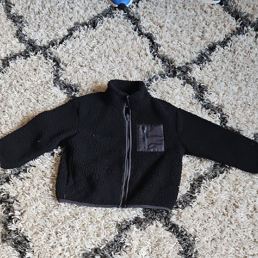 Old Navy Black Textured Fleece Jacket